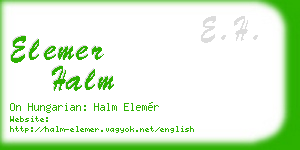 elemer halm business card